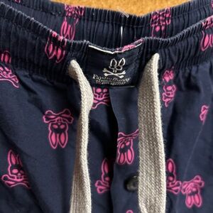 Psycho Bunny Dark Blue Shorts with Pink Print